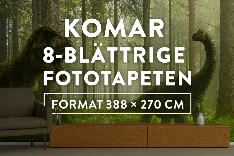 Auswahl großformatiger Komar Fototapeten – 8-teilige Designs für stilvolle Wandgestaltung im Abverkauf