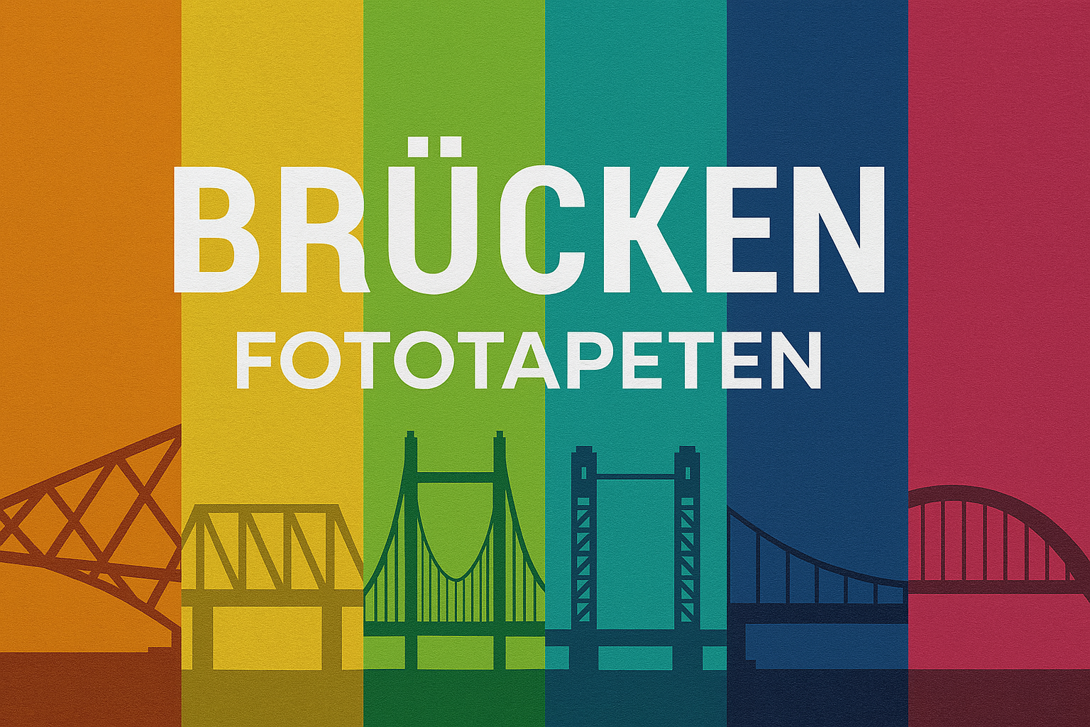 Kategoriebild BRÜCKEN FOTOTAPETEN – stilisierte Brücken in kräftigen Farben als modernes Design für Fototapeten