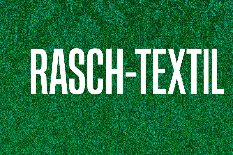 „Kategoriebild RASCH-TEXTIL Tapeten – grünes Damastmuster mit weißer Schrift, eleganter Header für Tapetenrubrik“