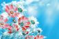Preview: Vlies-Fototapete MS-5-1342 – Draufsicht auf florales Dessin mit warmen Farbtönen, Format 375 × 250 cm, brillante Druckqualität.