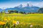 Preview: Vlies-Fototapete MS-5-1712 mit alpinem Bergmotiv – Format 375 × 250 cm, brillante Farben, klare Linien, Naturpanorama in XX