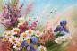 Preview: Vlies-Fototapete MS-5-1974 – Draufsicht auf florales Dessin mit warmen Farbtönen, Format 375 × 250 cm, brillante Druckqualität.