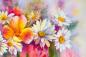 Preview: Vlies-Fototapete MS-5-1976 – Draufsicht auf florales Dessin mit warmen Farbtönen, Format 375 × 250 cm, brillante Druckqualität.