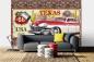 Preview: MS-5-2071 als Wandtapete in modernem Interieur; Retro-Design mit räumlicher Tiefe und Vintage-Charme