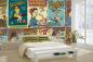 Preview: MS-5-2127 als Wandtapete in modernem Interieur; Retro-Design mit räumlicher Tiefe und Vintage-Charme