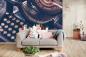 Preview: MS-5-2160 als Wandtapete in modernem Interieur; Retro-Design mit räumlicher Tiefe und Vintage-Charme