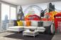 Preview: MS-5-2180 als Wandtapete in modernem Interieur; Retro-Design mit räumlicher Tiefe und Vintage-Charme