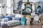 Preview: MS-5-2186 als Wandtapete in modernem Interieur; Retro-Design mit räumlicher Tiefe und Vintage-Charme