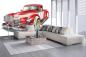 Preview: MS-5-2205 als Wandtapete in modernem Interieur; Retro-Design mit räumlicher Tiefe und Vintage-Charme