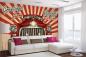 Preview: MS-5-2221 als Wandtapete in modernem Interieur; Retro-Design mit räumlicher Tiefe und Vintage-Charme