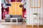 Preview: MS-5-2708 als Wandtapete in modernem Interieur; Retro-Design mit räumlicher Tiefe und Vintage-Charme