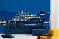 Preview: Fototapete MS-5-2767 „Boote & Schiffe“ als Wanddekoration in modernem Wohnraum; stimmungsvolles Hafenmotiv mit räumlicher Tiefe