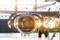 Preview: „Fototapete MS-5-2843 mit Luftfahrt-Motiv – Draufsicht auf Flugzeugdesign in brillanten Farben“