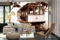 Preview: MS-5-2882 als Wandtapete in modernem Interieur; Retro-Design mit räumlicher Tiefe und Vintage-Charme