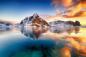 Preview: Vlies-Fototapete MS-5-3083 mit alpinem Bergmotiv – Format 375 × 250 cm, brillante Farben, klare Linien, Naturpanorama in XX