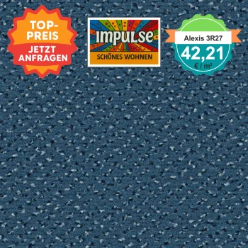 „Klassischer Wohnraum mit Vorwerk Alexis Teppichboden in Blau – samtige Veloursstruktur“