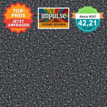 „Vorwerk Alexis Teppichboden in Anthrazit – stilvolles Raumbild mit dunkler Velours-Oberfläche“