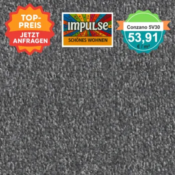 Vorwerk Teppichboden Conzano 5V30 dunkelgrau – Querformat, Teppichboden in tiefem Dunkelgrau für edle Akzente, nur 53,91 €