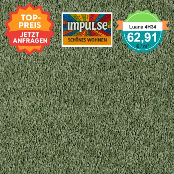 Vorwerk Luana Teppichboden grün – quadratische Draufsicht