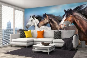 „Tiermotiv-Fototapete MS-5-0395 als Blickfang im Wohnzimmer – lebendige Farben und räumliche Tiefe“