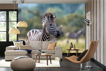 „Tiermotiv-Fototapete MS-5-0456 als Blickfang im Wohnzimmer – lebendige Farben und räumliche Tiefe“