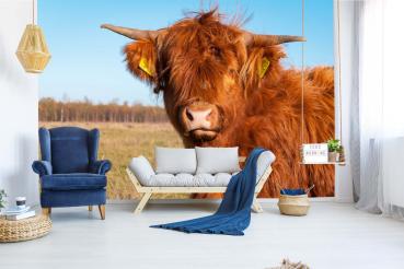 „Tiermotiv-Fototapete MS-5-0461 als Blickfang im Wohnzimmer – lebendige Farben und räumliche Tiefe“