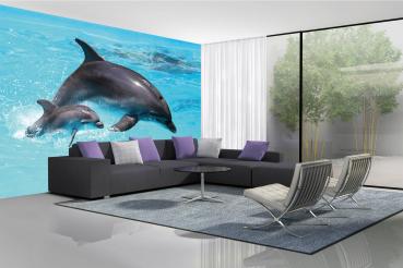 „Tiermotiv-Fototapete MS-5-0509 als Blickfang im Wohnzimmer – lebendige Farben und räumliche Tiefe“