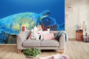 „Tiermotiv-Fototapete MS-5-0516 als Blickfang im Wohnzimmer – lebendige Farben und räumliche Tiefe“
