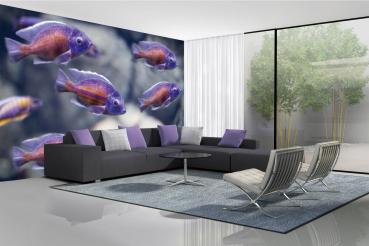 „Tiermotiv-Fototapete MS-5-0518 als Blickfang im Wohnzimmer – lebendige Farben und räumliche Tiefe“