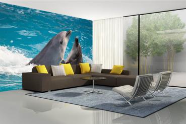 „Tiermotiv-Fototapete MS-5-0534 als Blickfang im Wohnzimmer – lebendige Farben und räumliche Tiefe“