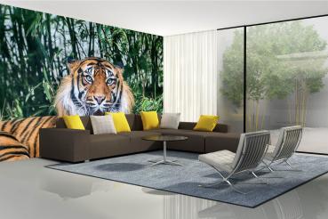 „Tiermotiv-Fototapete MS-5-0580 als Blickfang im Wohnzimmer – lebendige Farben und räumliche Tiefe“