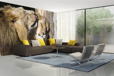 „Tiermotiv-Fototapete MS-5-0585 als Blickfang im Wohnzimmer – lebendige Farben und räumliche Tiefe“