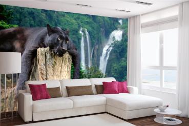 „Tiermotiv-Fototapete MS-5-0592 als Blickfang im Wohnzimmer – lebendige Farben und räumliche Tiefe“