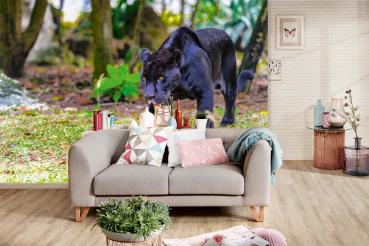 „Tiermotiv-Fototapete MS-5-0600 als Blickfang im Wohnzimmer – lebendige Farben und räumliche Tiefe“