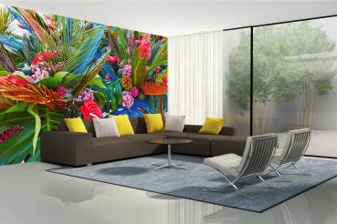 Fototapete MS-5-1281 mit Blumenmotiv – stimmungsvolle Raumansicht im Querformat, dekorativ verlegt auf großer Wandfläche.