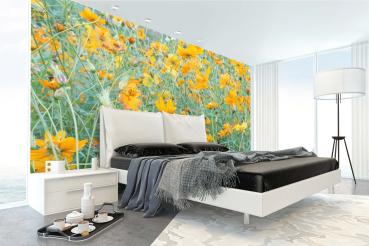 Fototapete MS-5-1290 mit Blumenmotiv – stimmungsvolle Raumansicht im Querformat, dekorativ verlegt auf großer Wandfläche.