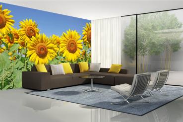 Fototapete MS-5-1294 mit Blumenmotiv – stimmungsvolle Raumansicht im Querformat, dekorativ verlegt auf großer Wandfläche.