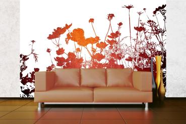Fototapete MS-5-1326 mit Blumenmotiv – stimmungsvolle Raumansicht im Querformat, dekorativ verlegt auf großer Wandfläche.