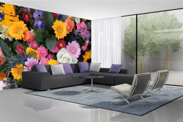 Fototapete MS-5-1356 mit Blumenmotiv – stimmungsvolle Raumansicht im Querformat, dekorativ verlegt auf großer Wandfläche.
