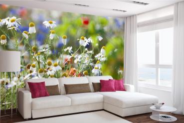 Fototapete MS-5-1371 mit Blumenmotiv – stimmungsvolle Raumansicht im Querformat, dekorativ verlegt auf großer Wandfläche.