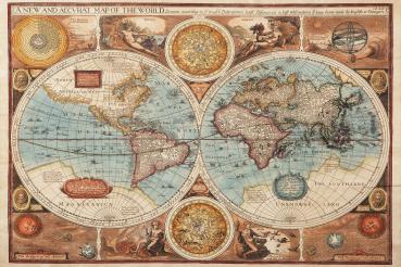 „Fototapete MS-5-1533 mit Weltkarten-Motiv – Draufsicht auf farbenreiche Kartengrafik in XXL“