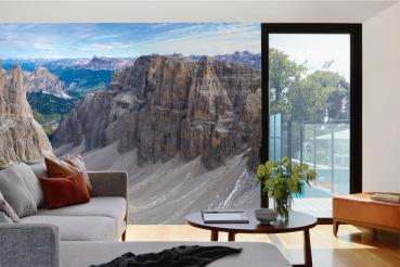 Berge-Fototapete MS-5-1633 in modernem Wohnraum – imposante Landschaft, räumliche Tiefe, stilvolle Wandgestaltung mit Naturakzen
