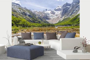 Berge-Fototapete MS-5-1635 in modernem Wohnraum – imposante Landschaft, räumliche Tiefe, stilvolle Wandgestaltung mit Naturakzen