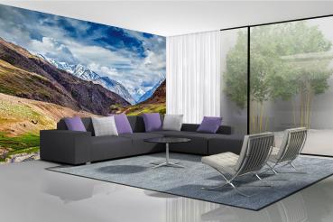 Berge-Fototapete MS-5-1667 in modernem Wohnraum – imposante Landschaft, räumliche Tiefe, stilvolle Wandgestaltung mit Naturakzen