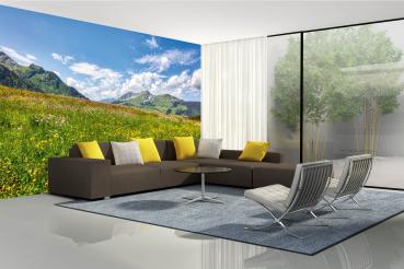 Berge-Fototapete MS-5-1735 in modernem Wohnraum – imposante Landschaft, räumliche Tiefe, stilvolle Wandgestaltung mit Naturakzen