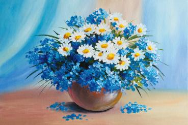 Vlies-Fototapete MS-5-1988 – Draufsicht auf florales Dessin mit warmen Farbtönen, Format 375 × 250 cm, brillante Druckqualität.