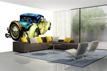 MS-5-1996 als Wandtapete in modernem Interieur; Retro-Design mit räumlicher Tiefe und Vintage-Charme