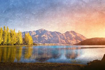 Vlies-Fototapete MS-5-2039 mit alpinem Bergmotiv – Format 375 × 250 cm, brillante Farben, klare Linien, Naturpanorama in XX