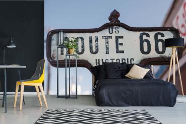 MS-5-2096 als Wandtapete in modernem Interieur; Retro-Design mit räumlicher Tiefe und Vintage-Charme
