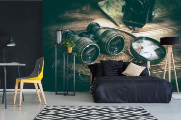 MS-5-2116 als Wandtapete in modernem Interieur; Retro-Design mit räumlicher Tiefe und Vintage-Charme